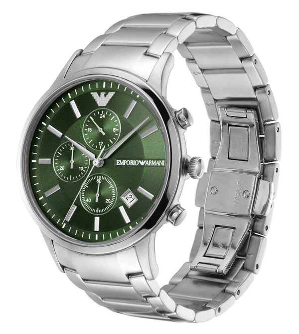 Emporio Armani Chronograph Stainless Steel Green Dial Men's Watch AR11507 - Watches of New Zealand #2