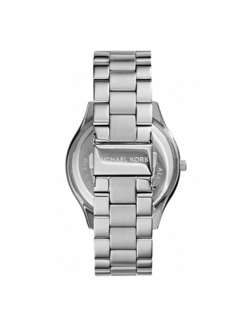 Michael Kors Silver Slim Runway Pink Dial Women's Watch MK3380 - Watches of New Zealand #3