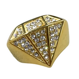 Big Daddy Bling Diamond Shape Gold Ring