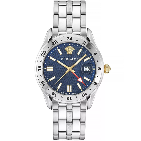 Versace Greca Time GMT Quartz Blue Dial Men's Watch VE7C00523