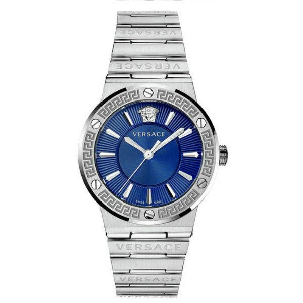 Versace Greca Logo Blue Dial Silver Women's Watch VEVH00520
