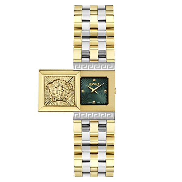 Versace Reveal Green Sunray Dial Two-Tone Bracelet Watch - VE0C00125