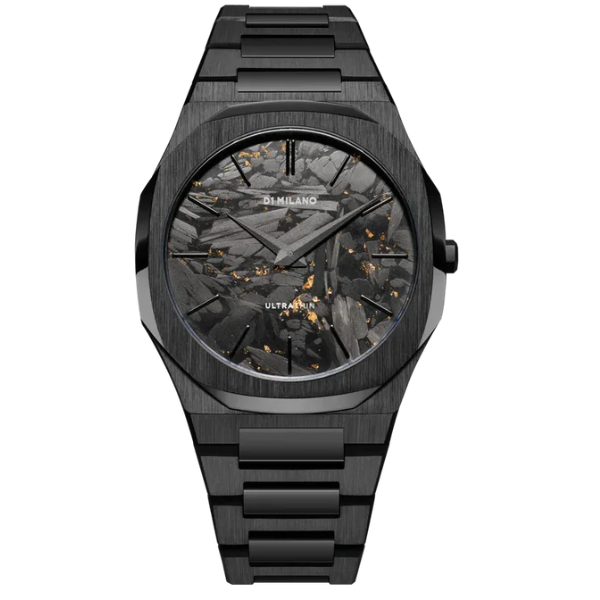 D1 Milano Ultra Thin 40mm DLC Black Men Watch - UTBJ31