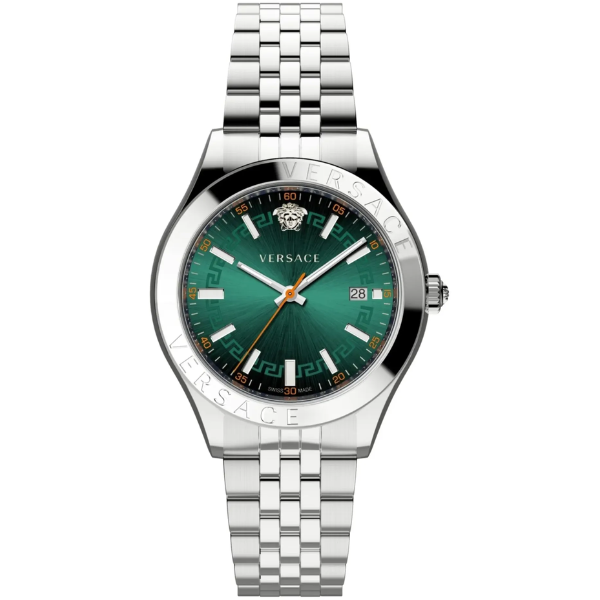 Versace Hellenyium Silver Green Dial Men's Watch VEVK01021