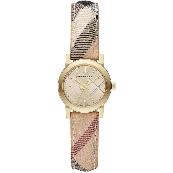 Burberry Champagne Dial Haymarket Check Fabric Ladies Watch Burberry BU9219