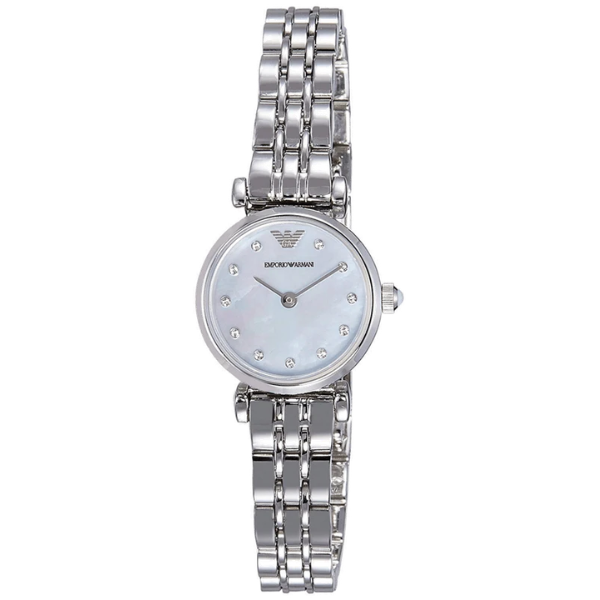 Emporio Armani Gianni MOP Dial Silver Steel Strap Watch For Women AR1961