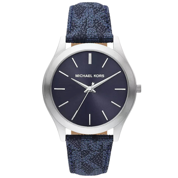 Michael Kors Oversized Slim Runway Navy Blue Dial Silver Men's Watch - MK8907