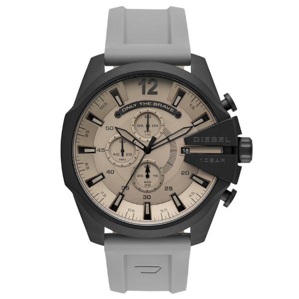 Diesel Mega Chief Men’s Gray Dial Grey Strap Chrono Watch DZ4496