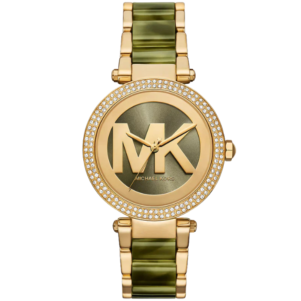 Michael Kors Parker Pavé Gold-Tone Acetate Women's Watch  - MKO1200