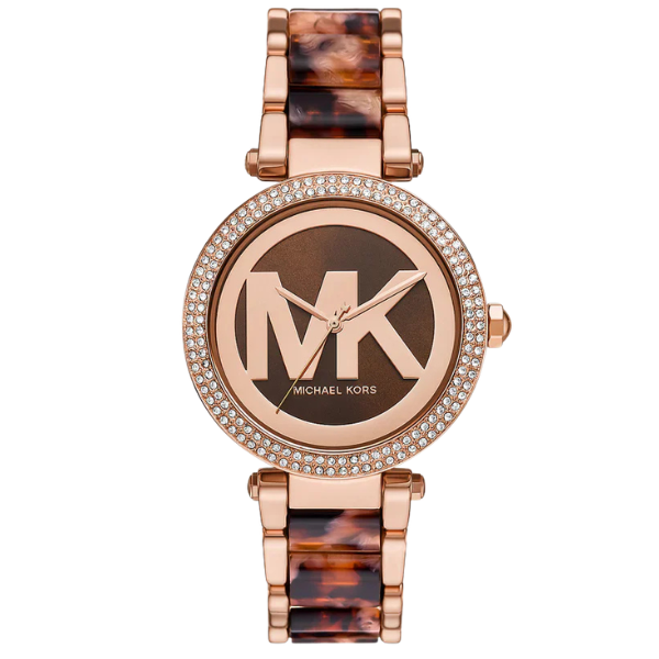 Michael Kors Parker Pavé Rose Gold-Tone and Acetate Women's Watch - MKO1094