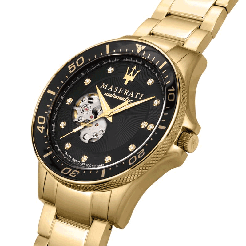 Maserati Sfida Black/Yellow Gold-Toned Men's Watch R8823140003 - Watches of New Zealand #4