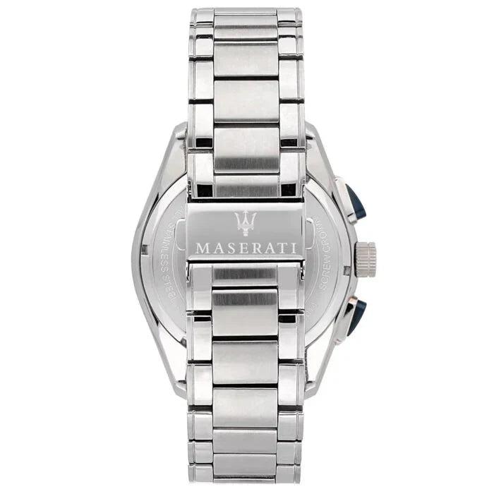 Maserati Traguardo Chronograph Stainless Steel 45mm Blue Dial Sport Style Men’s Watch - R8873612039