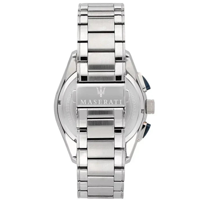 Maserati Traguardo Chronograph Stainless Steel 45mm Blue Dial Sport Style Men’s Watch - R8873612039
