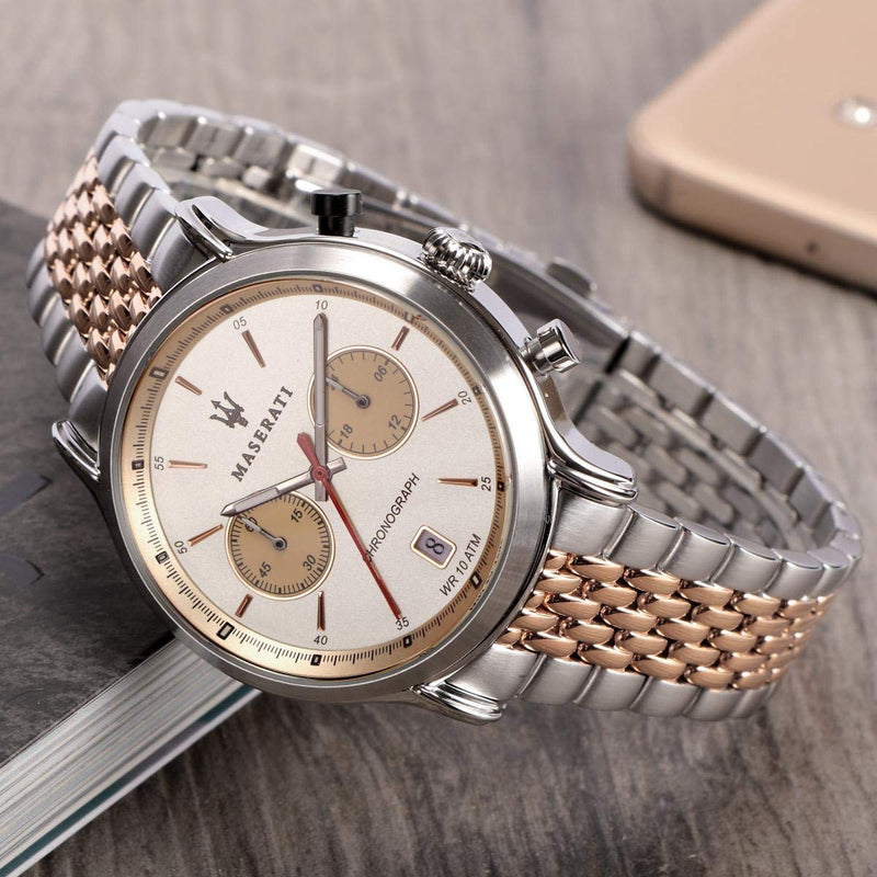 Maserati Legend 42 mm Chronograph Ivory Dial Men's Watch R8873638002 - Watches of New Zealand #5