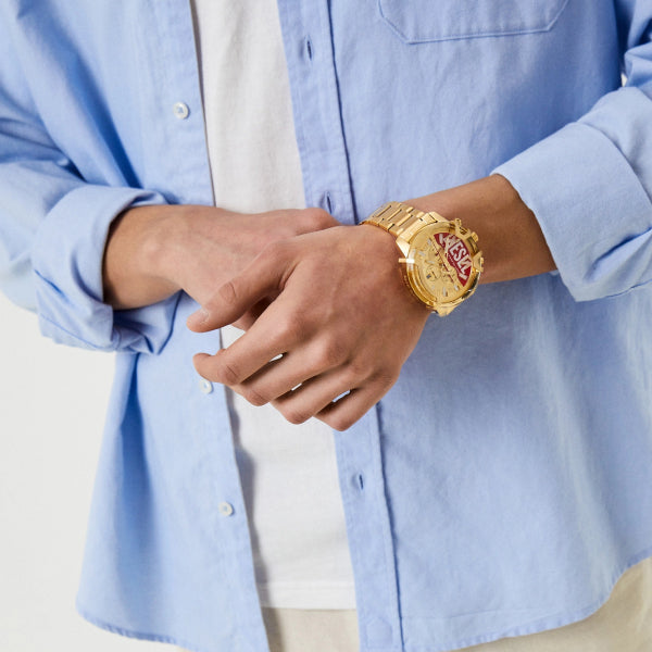 Diesel Griffed Chronograph 48mm Gold Dial Men's Watch DZ4595