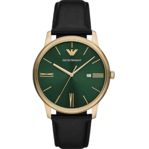 Emporio Armani Green Dial Blac; Men's Watch - AR11601