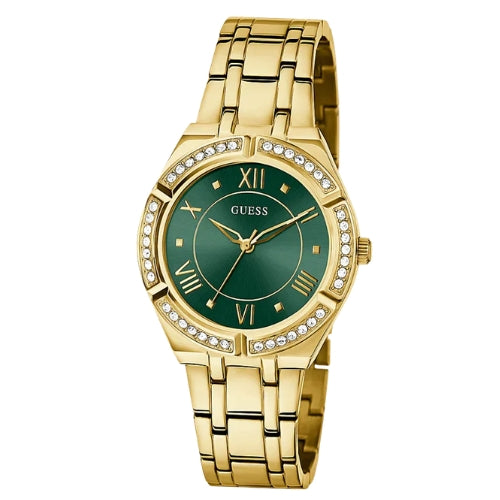 Guess Cosmo Green Dial Gold Women's Watch GW0033L8