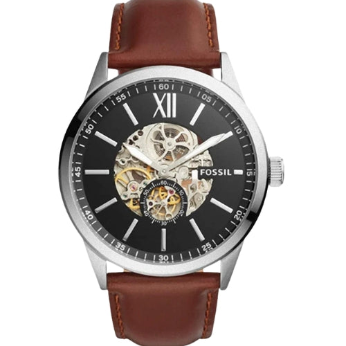 Fossil Flynn Automatic Brown Leather Men's Watch BQ2270