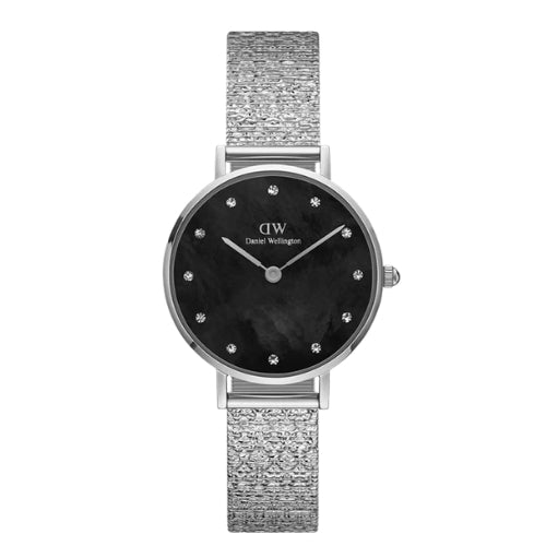 Daniel Wellington Petite Lumine Pressed Piano Black MoP Silver - DW00100593