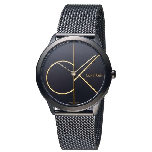 Calvin Klein Minimal Black Dial Black Mesh Bracelet Watch for Women - K3M224X1