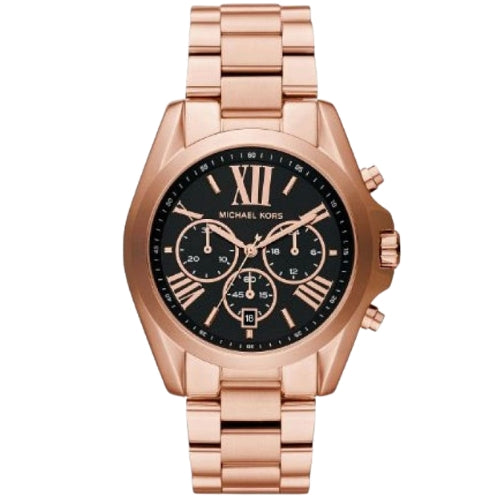 Michael Kors Bradshaw Black Dial Rose Gold Watch MK5854