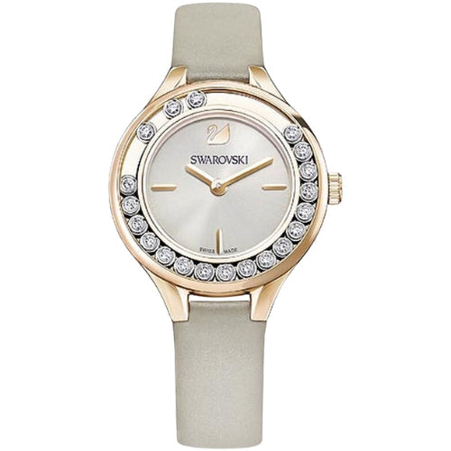 Swarovski Lovely Crystals Mini Grey Dial Grey Leather Strap Watch for Women - 5261481