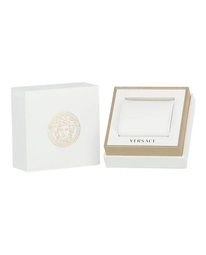 Versace V-Flare Quartz Black Dial Black Leather Strap Watch for Women - VEBN00218