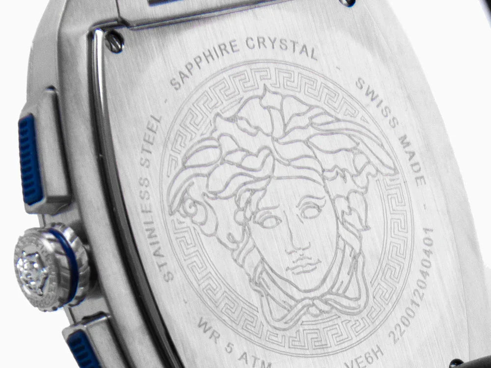 Versace Dominus Stainless Steel Rectangular Dial Quartz Men Watch - VE6H00423