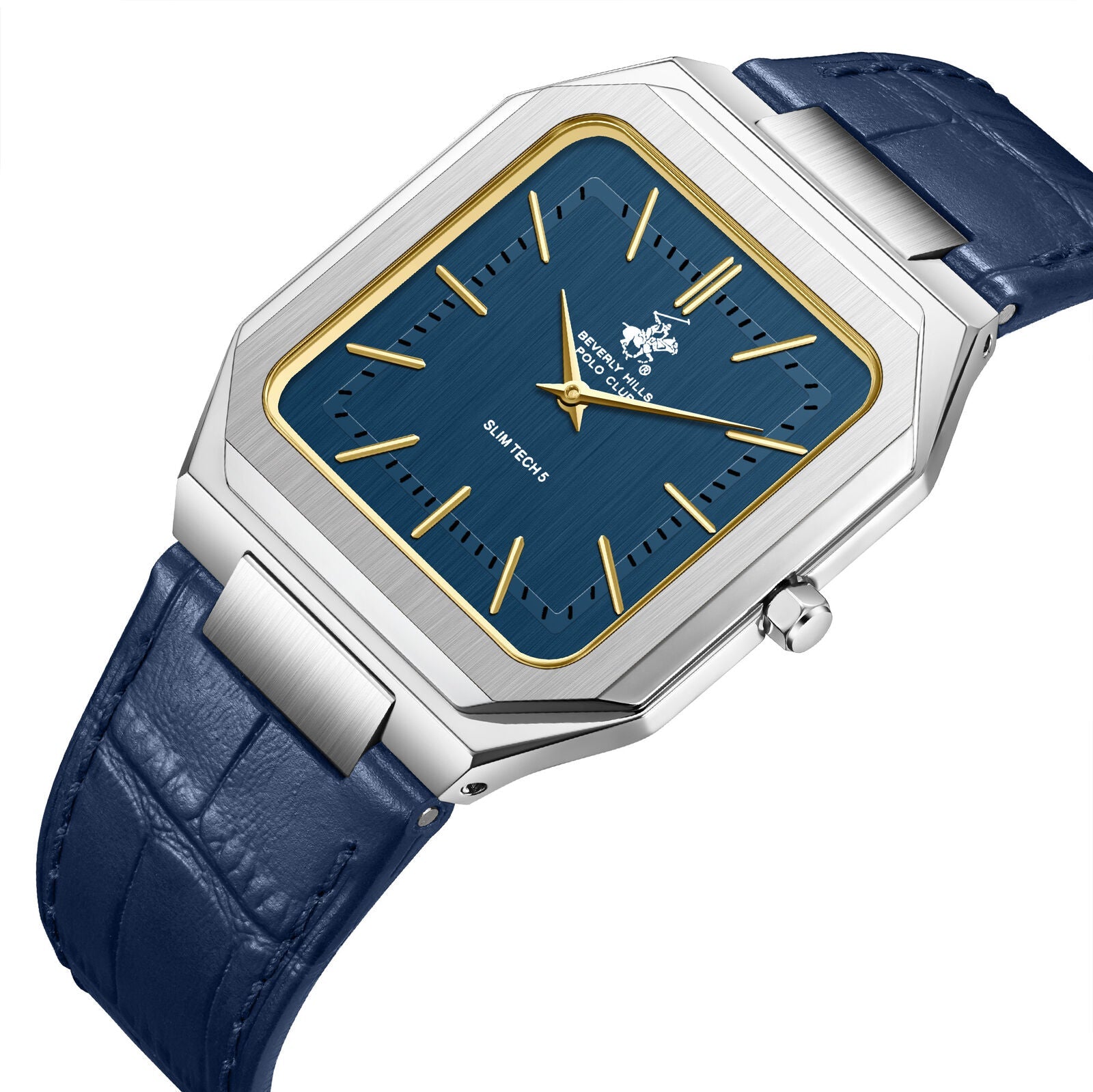 Beverly Hills Polo Club Slim Tech 5 Blue Dial Silver Watch BP3865X.399
