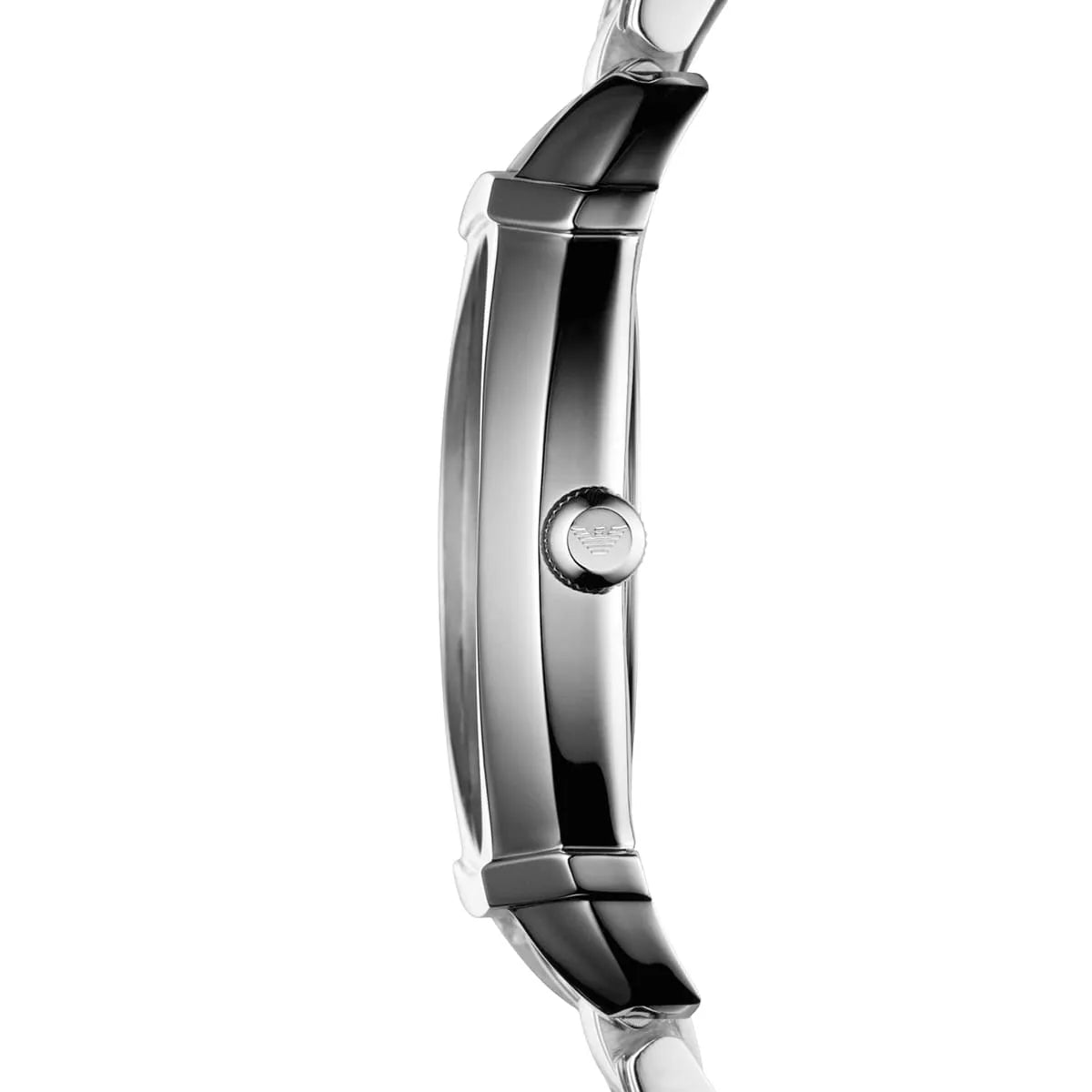 Emporio Armani Carmelo AR0345 men's watch side profile showing case depth and crown