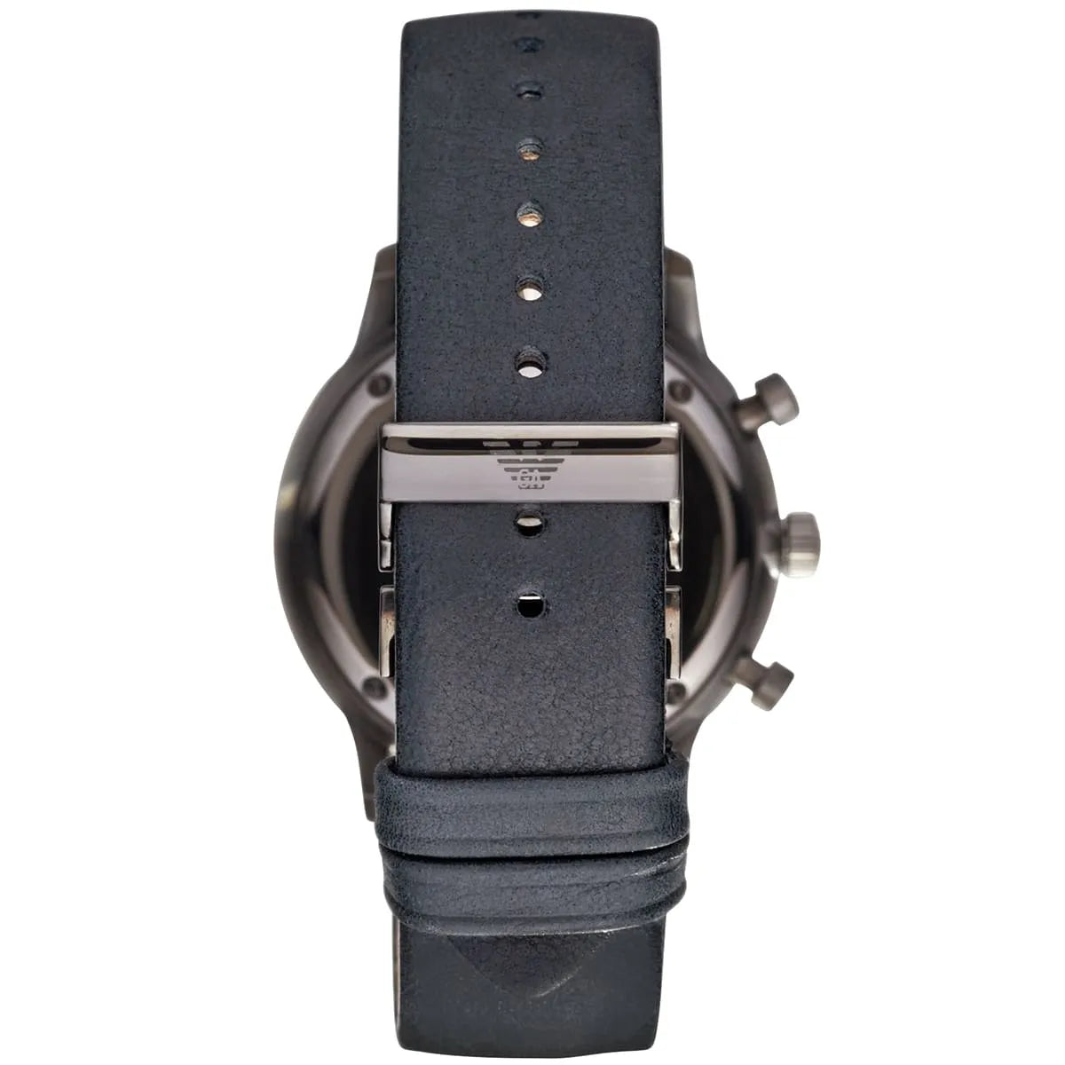 Emporio Armani Classic Grey Dial Black Leather Strap Watch For Men AR0388