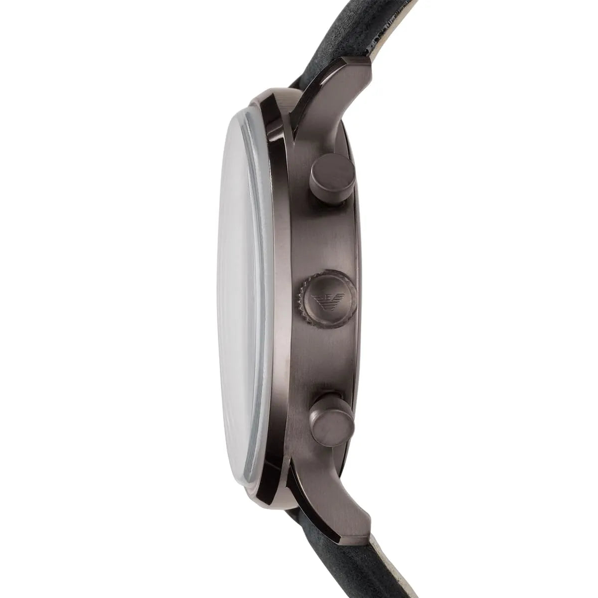 Emporio Armani Classic Grey Dial Black Leather Strap Watch For Men AR0388