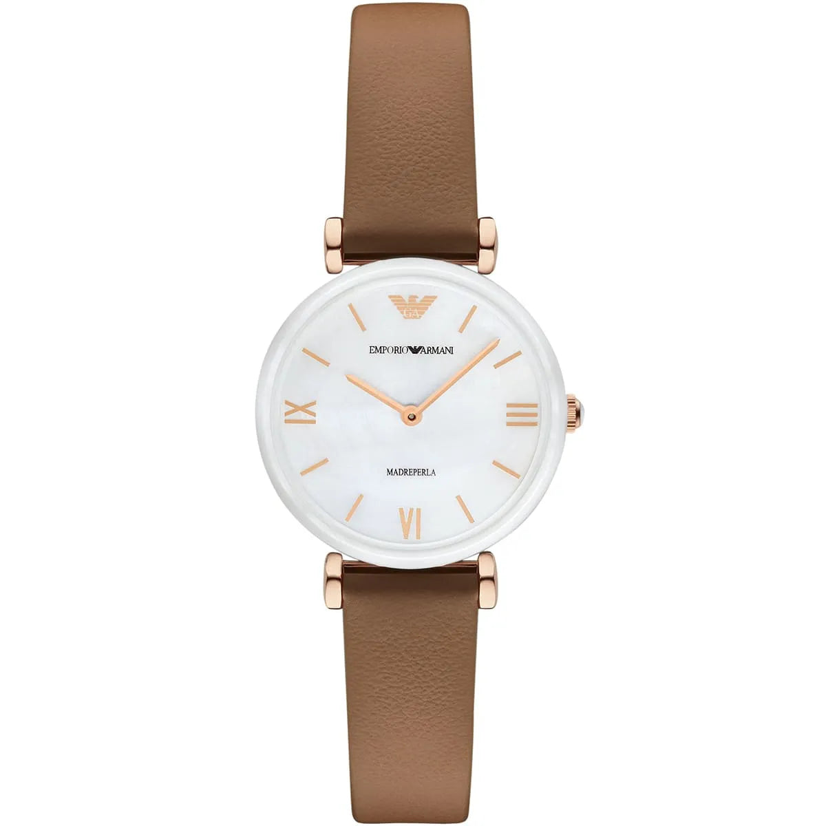Emporio Armani Gianni T-Bar Brown Leather Watch for Women AR11040