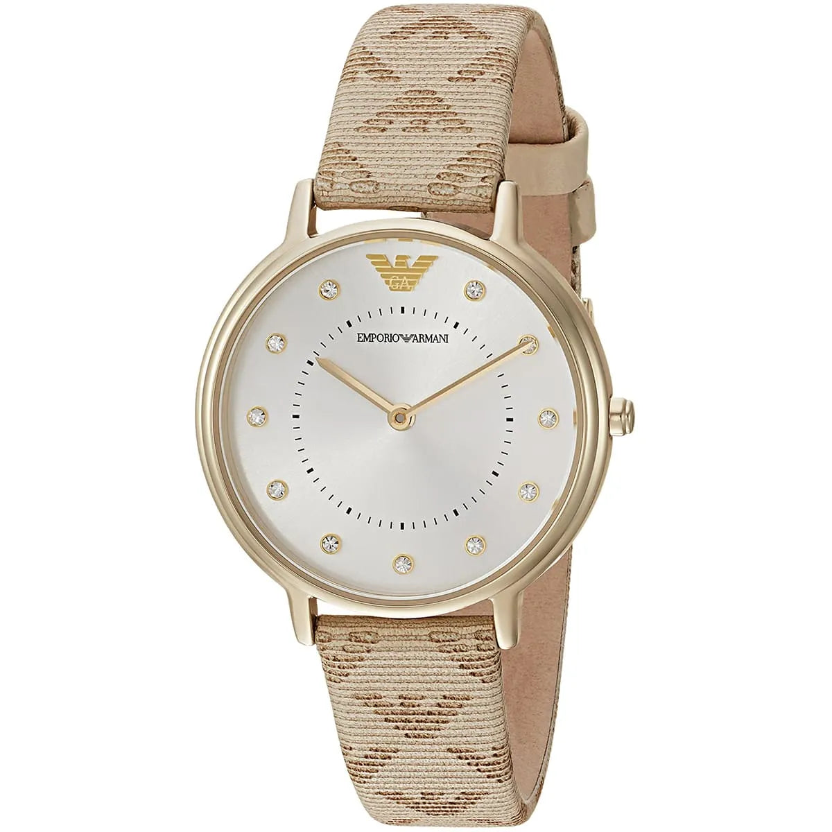 Emporio Armani Quartz Crystal Silver Dial Ladies Watch AR11042