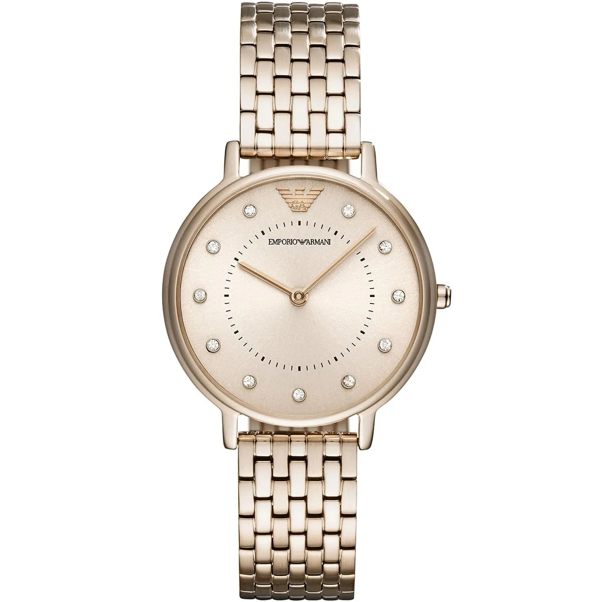 Emporio Armani Dress Quartz Gold Dial Gold Steel Strap Watch AR11062