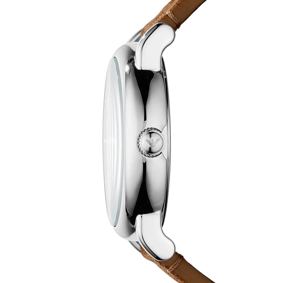 Emporio Armani Luigi Quartz Gray Dial Brown Leather Strap Watch For Men AR11070