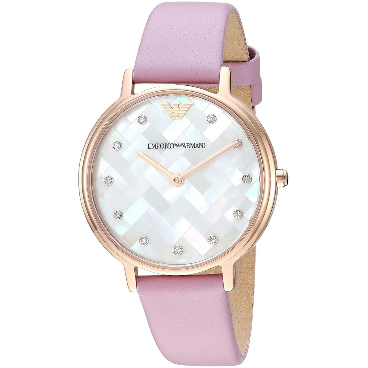 Emporio Armani Grey Dial Pink Leather Watch AR11130