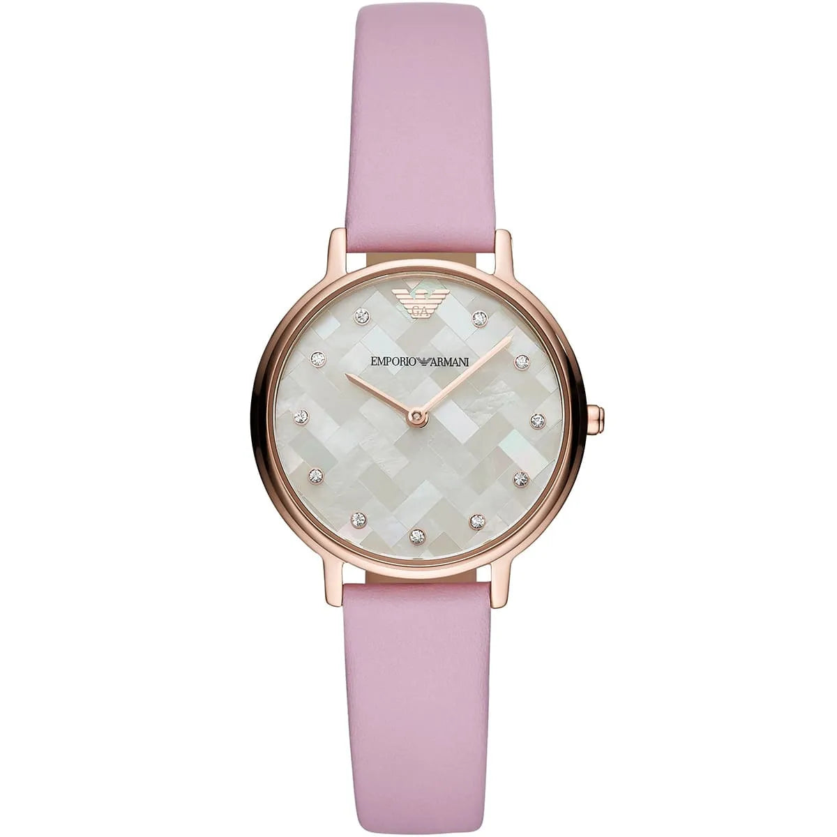 Emporio Armani Grey Dial Pink Leather Watch AR11130