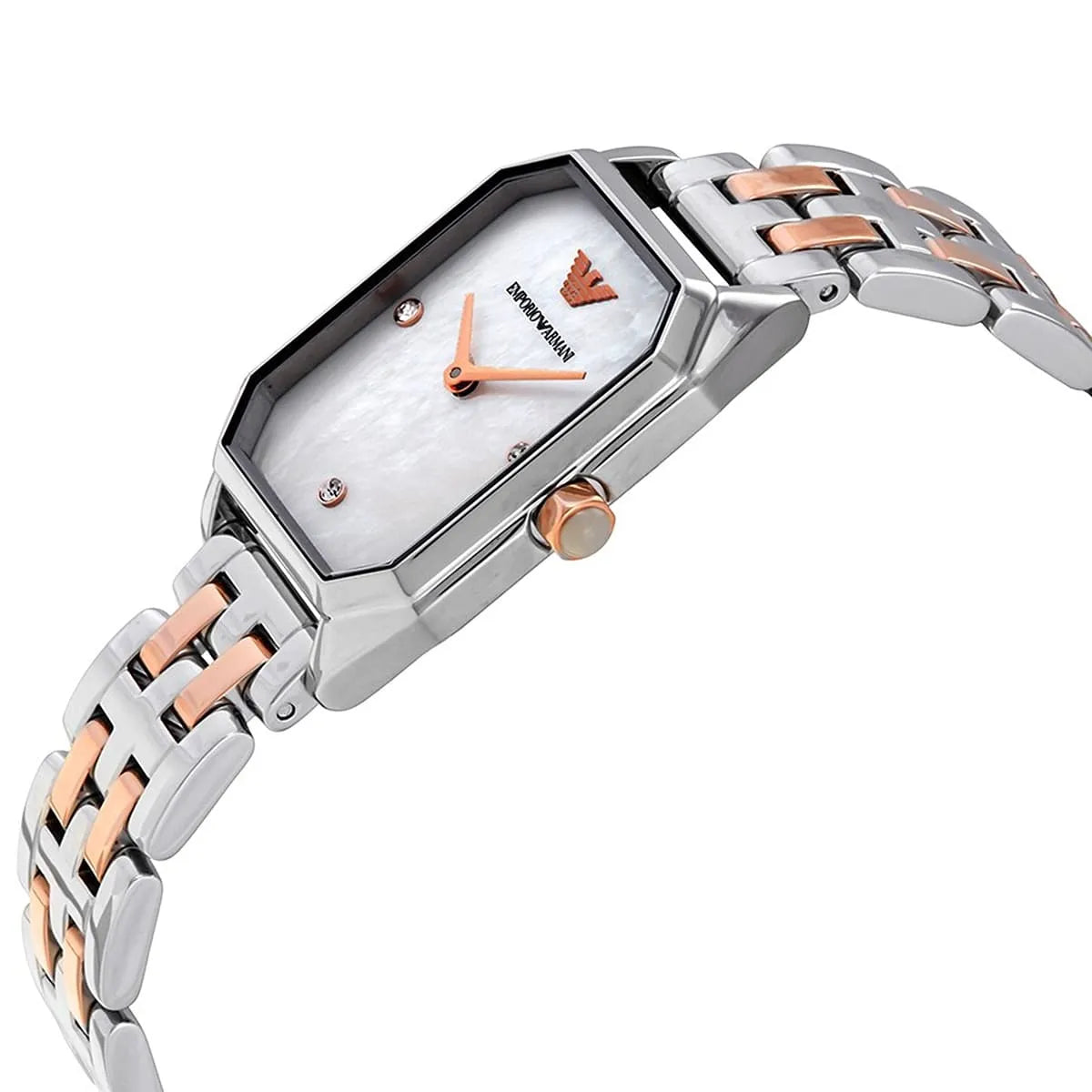 Emporio Armani Giola Quartz Crystal White Mother of Pearl Dial Ladies Watch AR11146