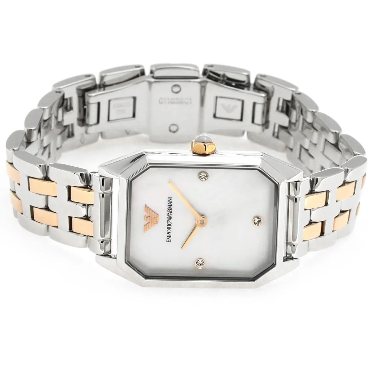 Emporio Armani Giola Quartz Crystal White Mother of Pearl Dial Ladies Watch AR11146