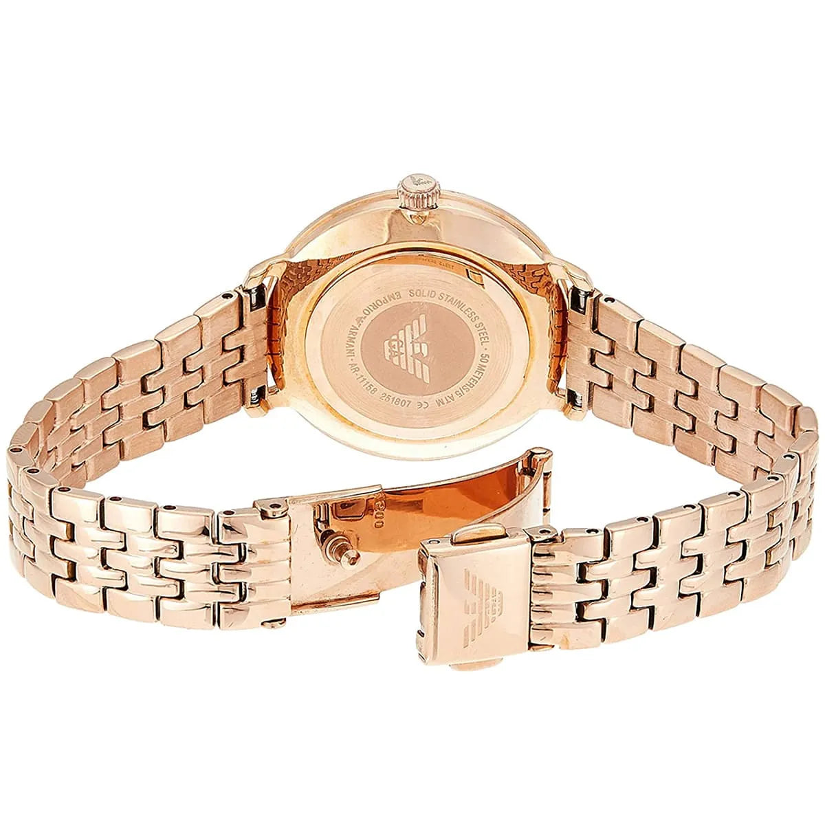 Emporio Armani Modern Rose Gold Slim White Mother of Pearl Dial Watch AR11158