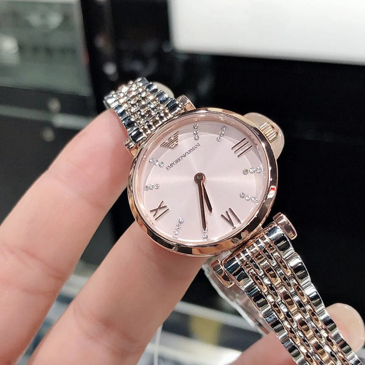 Emporio Armani Quartz Two-Hand Two-Tone Ladies Watch AR11223