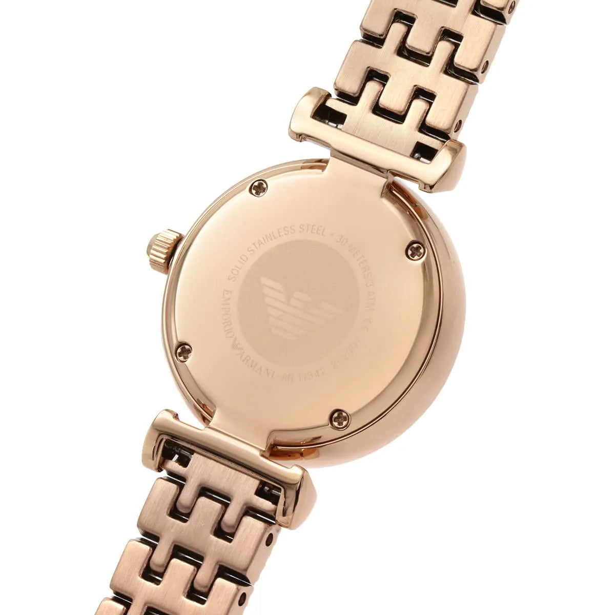 Emporio Armani Gianna T-bar Quartz Rose Gold Dial Ladies Watch AR11342