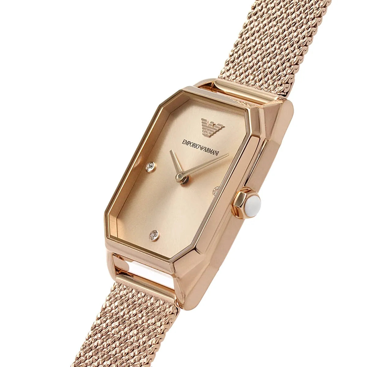 Emporio Armani Joy Quartz Rose Gold Dial Rose Gold Mesh Bracelet Watch AR11347