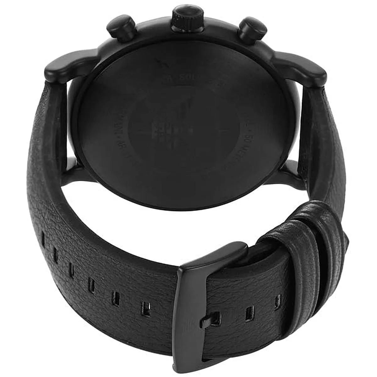 Emporio Armani AR11351 caseback with visible eagle logo and specifications