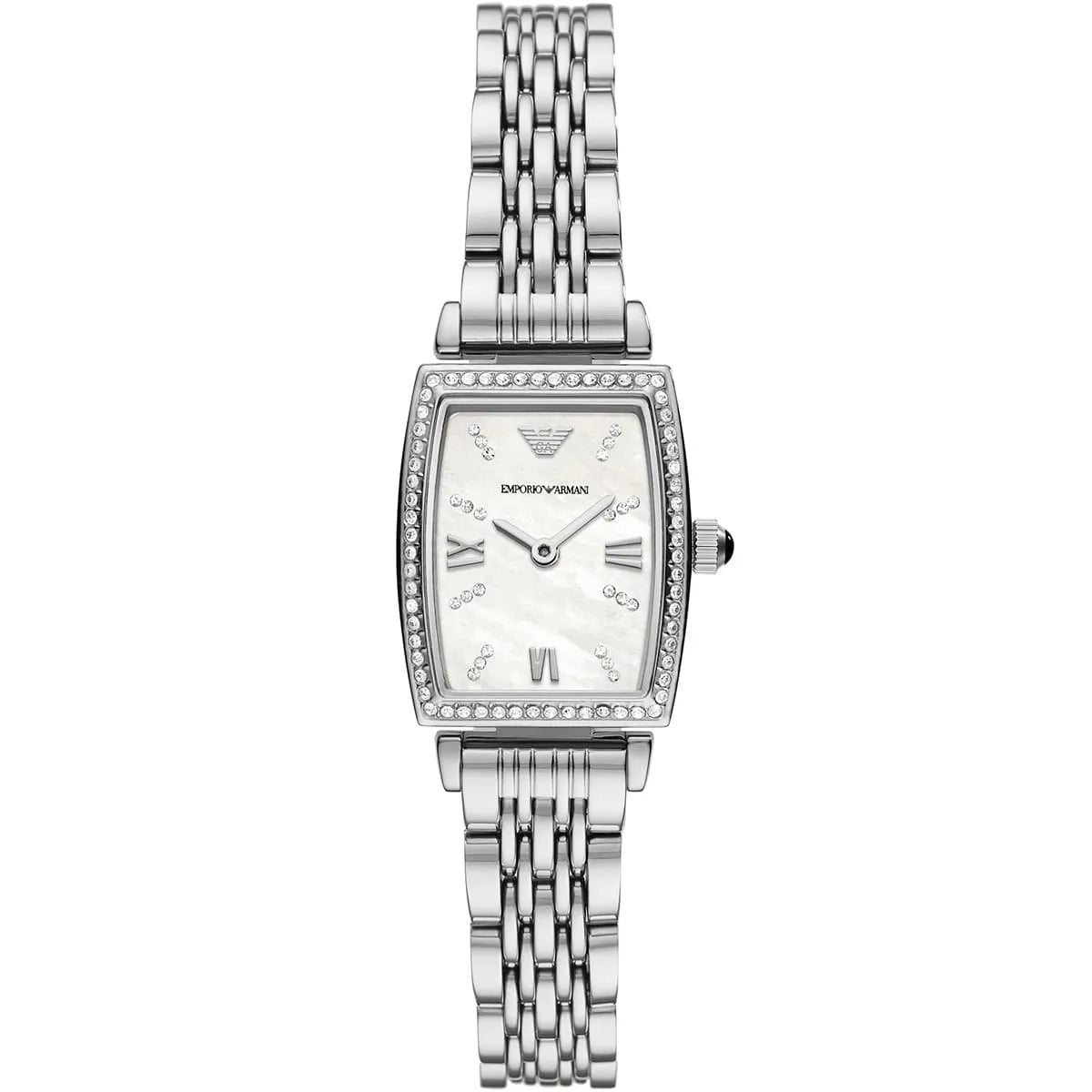 Emporio Armani Gianni T-Bar Quartz Crystal White Dial Ladies Watch AR11405