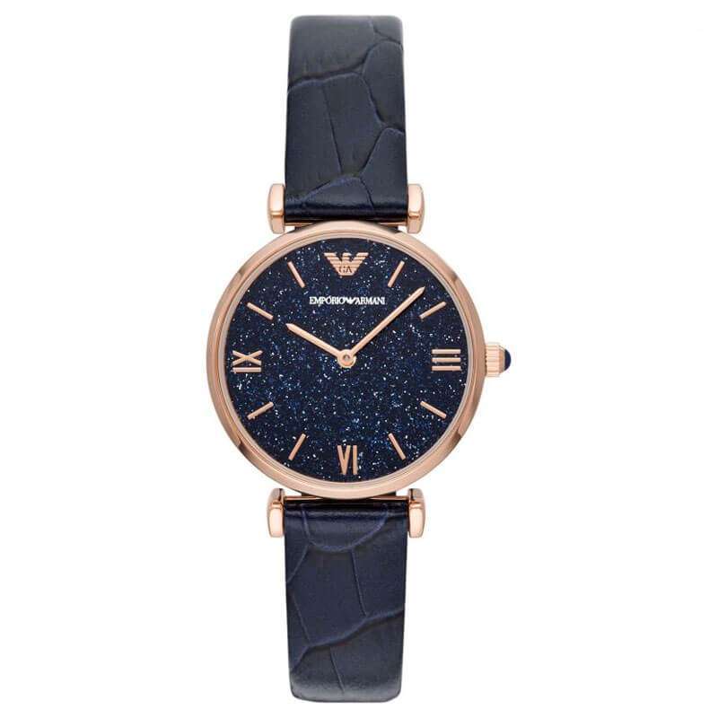 Emporio Armani Gianni T-Bar Quartz Blue Dial Ladies Watch AR11424