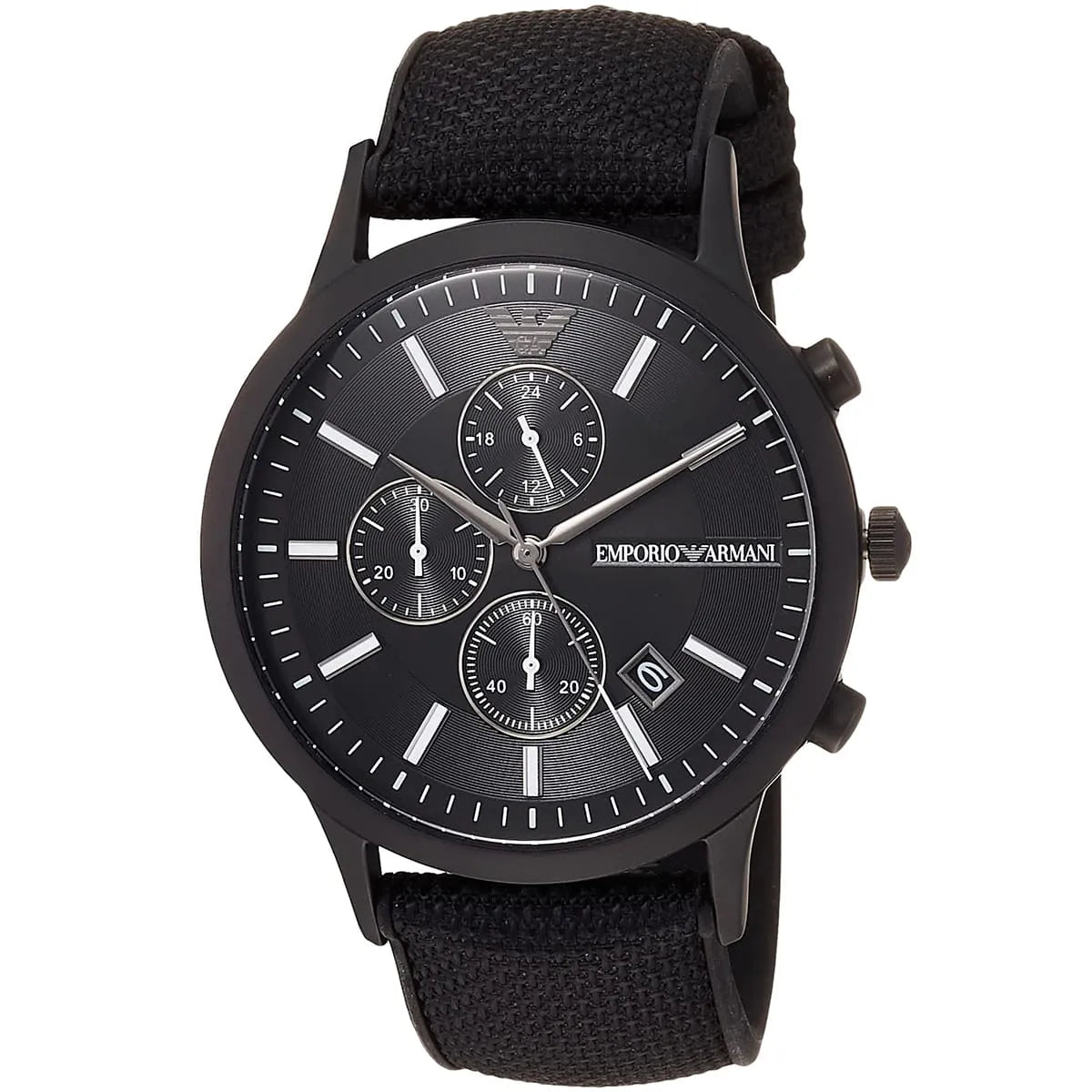 Emporio Armani Renato AR11457 three-dial chronograph at 45-degree angle