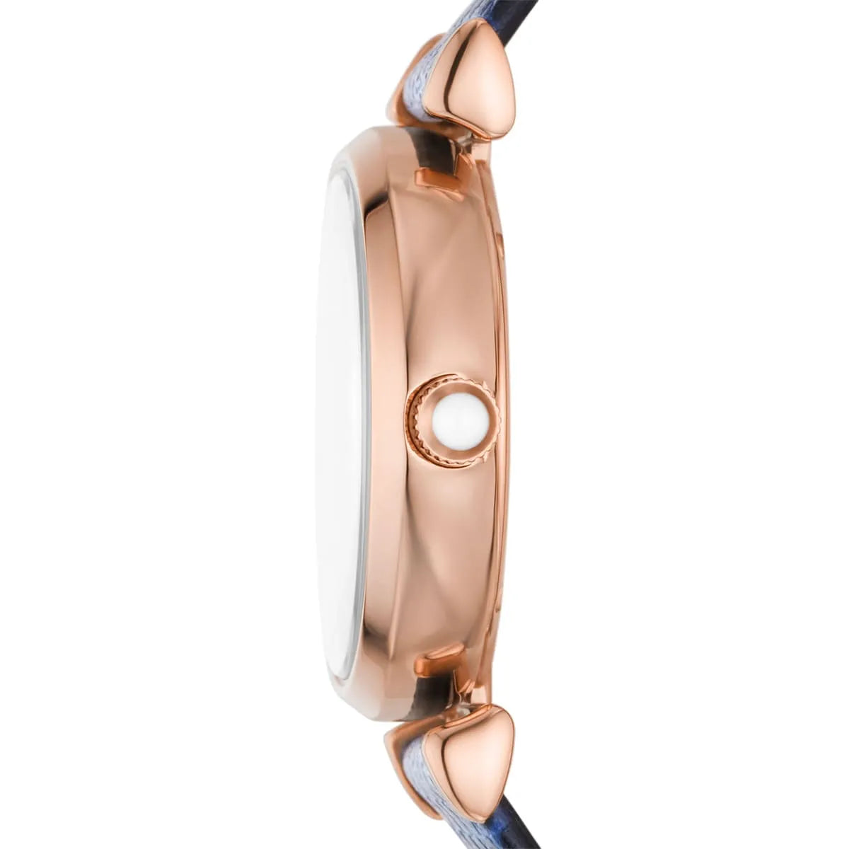 Emporio Armani Gianni T-Bar Analog Mother of Pearl Dial Blue Leather Strap Watch AR11468