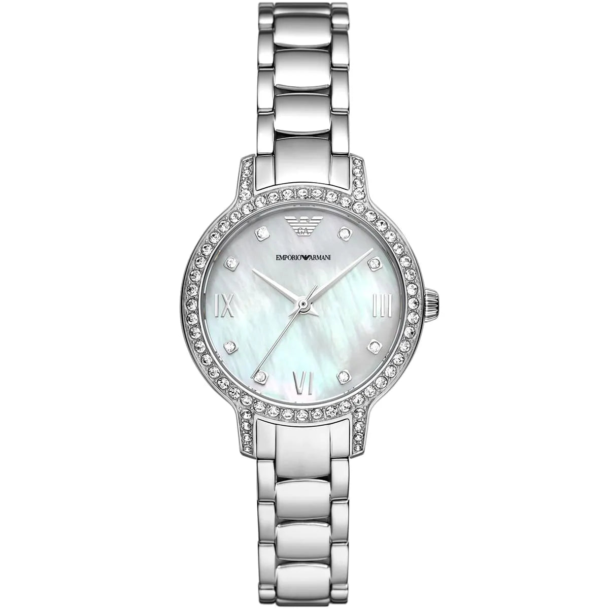 Emporio Armani MOP Dial Silver Stainless Steel Women's Watch AR11484